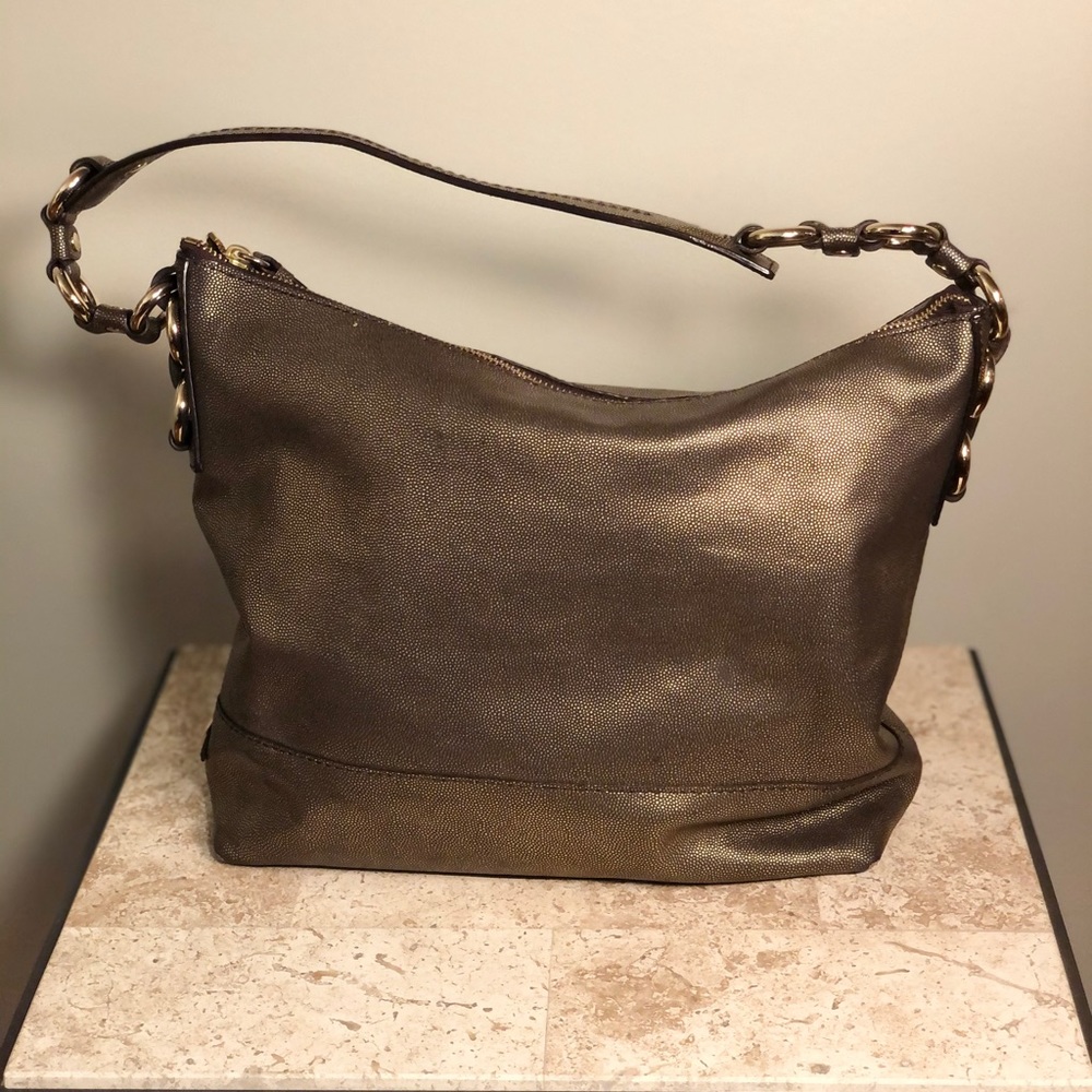 Cole Haan Bronze Metallic Leather Bag